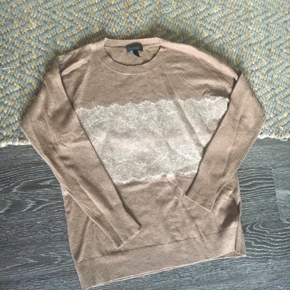 J. Crew | Light Brown Sweater with Lace (XS) - Picture 3 of 6